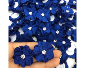 FLOR DE TECIDO C/ STRASS (PCT C/ 2 UN)