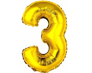 BALÃO METALIZADO NUMERO 3 32 POLEGADA