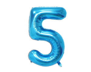 BALÃO METALIZADO NUMERO 5 32 POLEGADA
