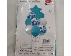 BALÕES METALIZADOS BUQUE COM ESTRELA C/ 10 PÇS