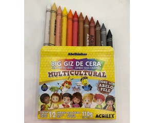 BIG GIZ DE CERA MULTICULTURAL COM 12 UNIDADES ACRILEX
