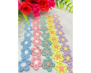 APLIQUES FLOR POLIESTER PCT C/ 6 UN