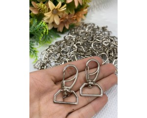 MOSQUETAO PRATA 2,5X4 CM COM 12 UNIDADES