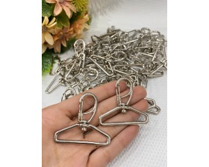 MOSQUETAO PRATA 4,5X 4 CM PCT C/ 12 UNIDADES